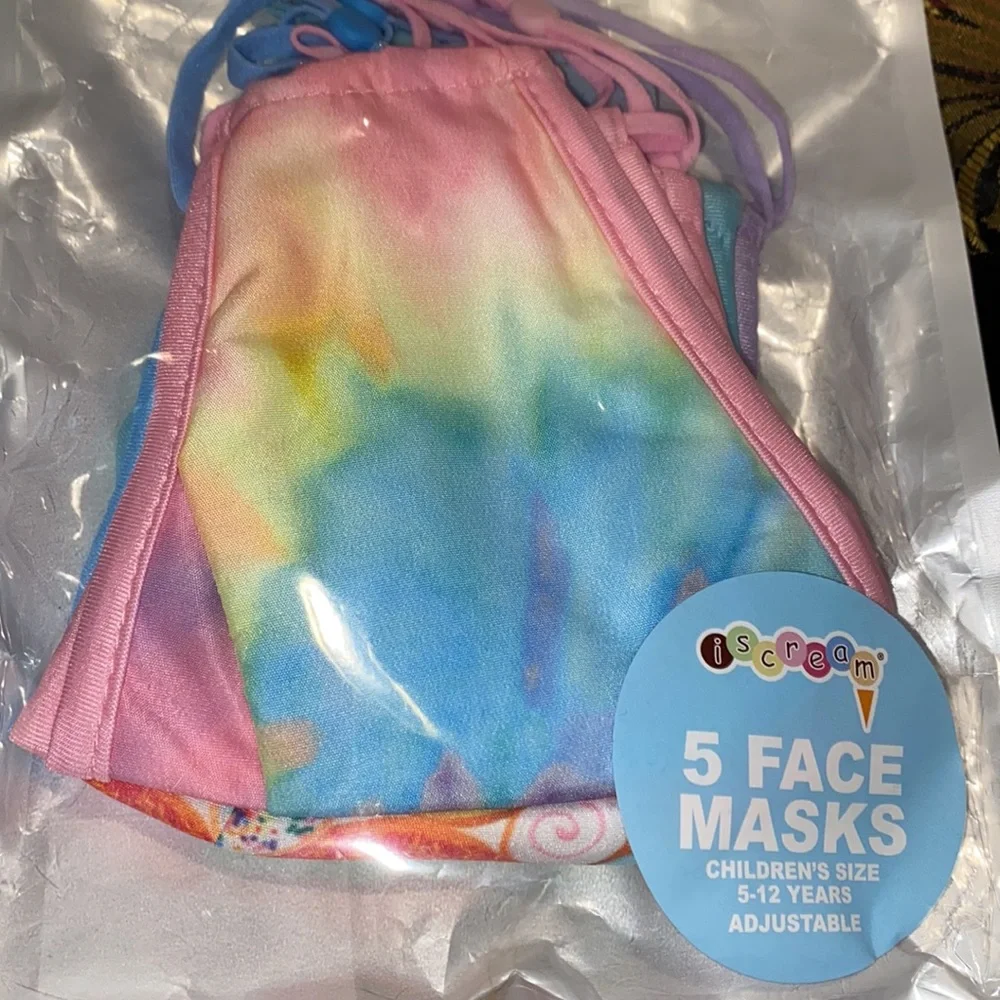 💖💛💙NWT iScream 5 - 3 Layer Face Masks w/Pocket for Filter & Metal Nose Piece